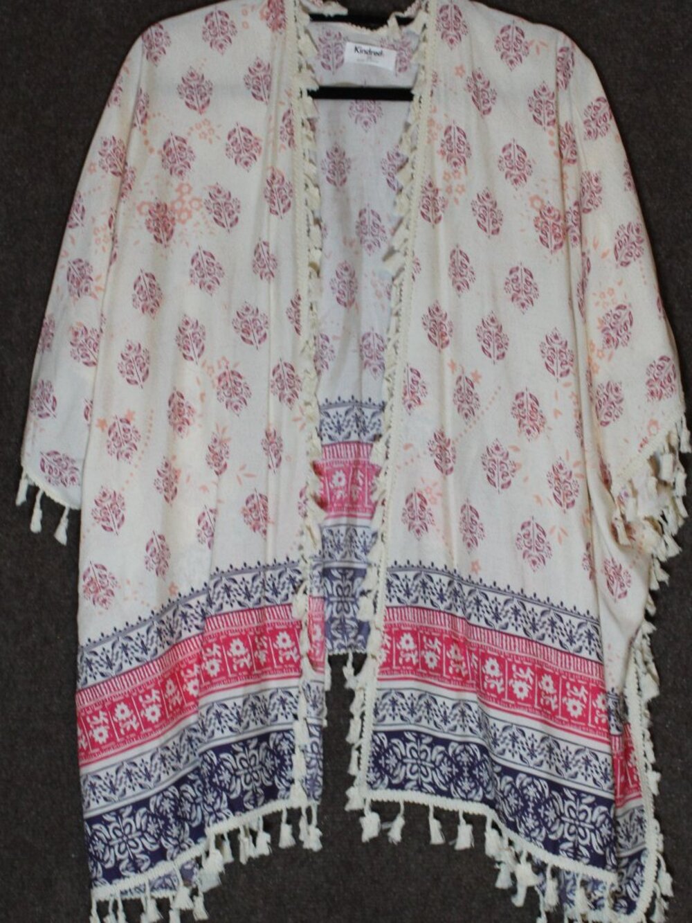 Kindred Womens Plus Size 3X Lace Multicolored Fringe Shrug